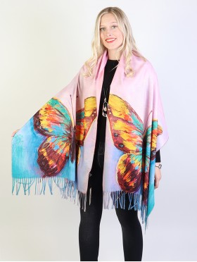 Oil Painting Design Fashion Scarf W/ Fringes